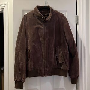 Men’s XL Leather Suede Bomber Jacket. Like New.  Perfect Condition.